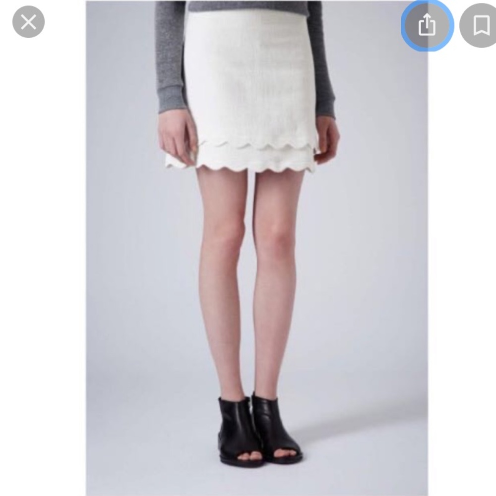 Topshop Double Scallop Aline Mini Skirt
